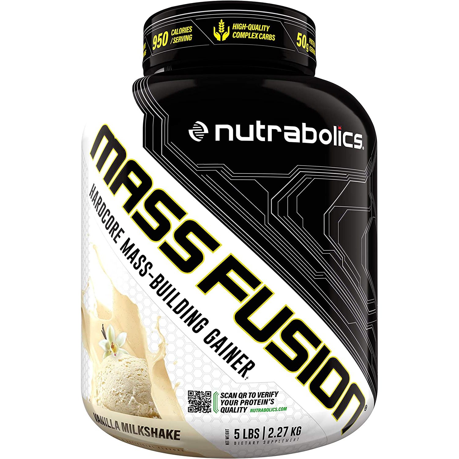 Mass Fusion (Mass Building Gainer) Vanilla Shake 5 lb, A MASS GAINER