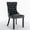 Black+Gray with PU, variant on Set of 2 Velvet Fabric Dining Chairs Luxury Tufted Back with Nailed Trim and Back Ring Pull Home Kitchen Dining Room Chairs Armless Accent Side Chairs Solid Rubber Wood Legs