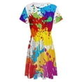 thumbnail image 5 of Splatter Color Background Women's Dress Short Sleeve Summer Sundress Summer Women Clothes, 5 of 7