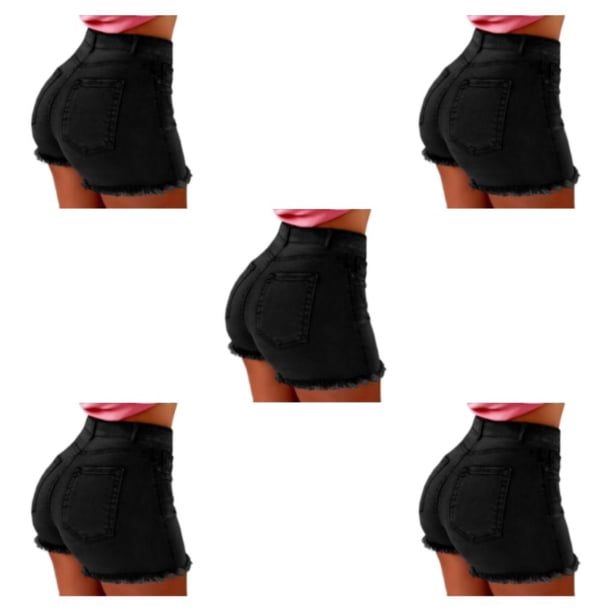 Guardurnaity Pantalones vaqueros de verano, pantalones cortos de mezclilla, pantalones holgados con flecos, traje de mujer deshilachado, disfraz de Type2 NO2