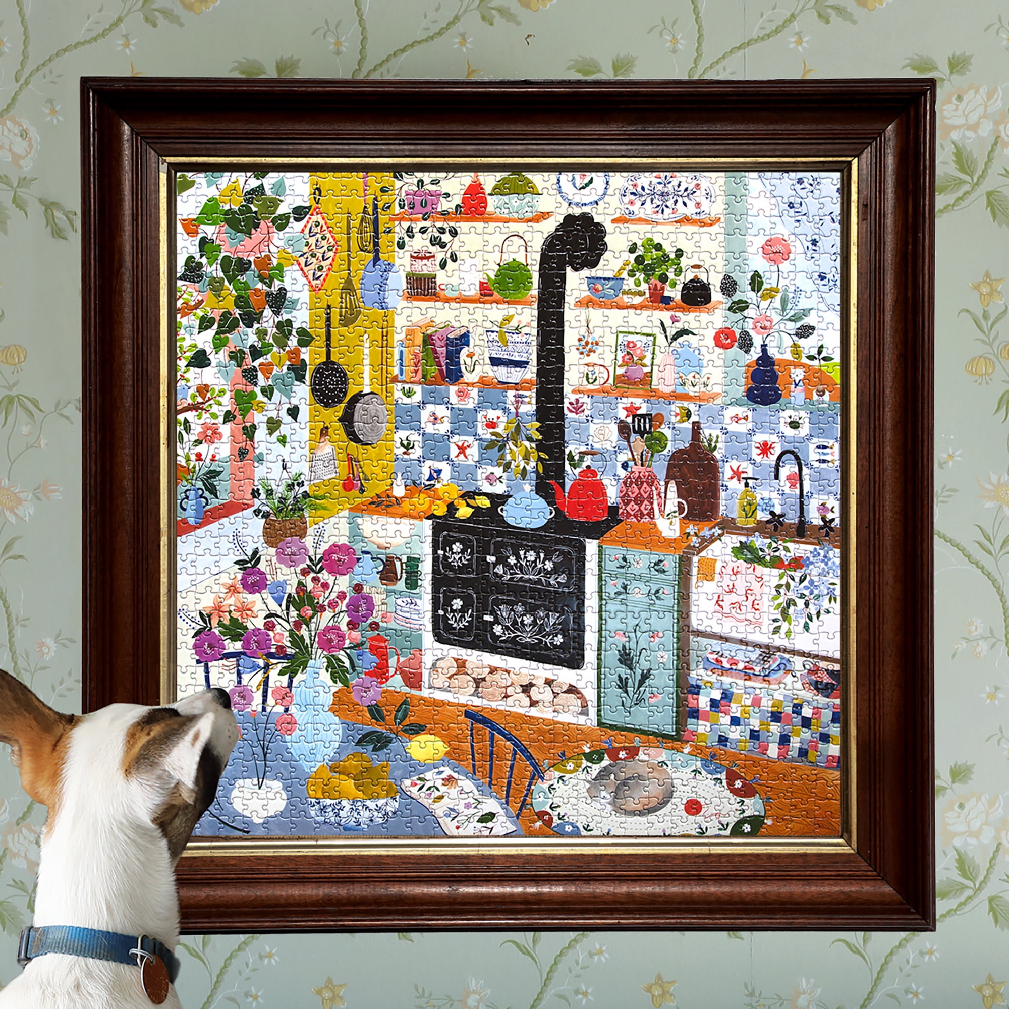 eeBoo Piece & Love: Morning Kitchen - 1000 Piece Puzzle - Adult Square Jigsaw, 23x23", Includes Image Reference Insert, Glossy High-Quality Pieces