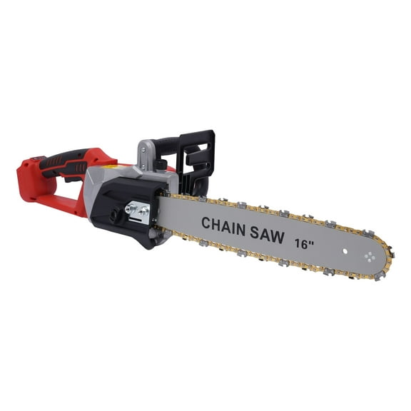 Brushless Electric Chainsaw, 16-Inch Bar & Chain, Heavy-Duty Chainsaw for Wood Cutting, Red Housing (Tool Only, No Power Accessories)