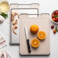 thumbnail image 5 of Double-Sided Cutting Board,Stainless Steel & Plastic Cutting Boards for Kitchen,Pure Titanium and Wheat Straw PP Scratch-Resistant Board,Non Toxic & BPA Free Built-in With Knife Guards & Sharpener, 5 of 5