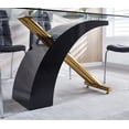 thumbnail image 5 of 63" Modern Glass Dining Table for 6, Rectangular Tempered Glass Top and X-Shape Base for Dining Room, Home Office, Meeting, 5 of 7