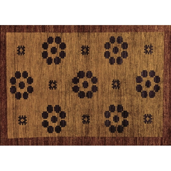 Ahgly Company Indoor Rectangle Abstract Brown Modern Area Rugs, 4' x 6'