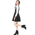 thumbnail image 4 of AllegK Dde San Patricio Vestido Decoración De Botones Por EnciDe rodilDobladillo Acampanado FalDe Tirantes PaMujer Negro S, 4 of 7