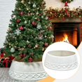 thumbnail image 1 of Elodie 71cm Knitted Christmas Tree Collar Universal Fit Accessory Festive Tree Ring White, 1 of 8