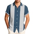 thumbnail image 2 of Hfnxid Mens Summer Button Down Shirt Big and Tall Short Sleeve Shirts Color Block Work Tshirt Summer Cuba Beach Tee, 2 of 7