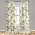 thumbnail image 5 of Ambesonne Hawaii Curtains, Simplistic Palms Pattern, Pair of 28"x84", Cream Cocoa and Khaki, 5 of 5
