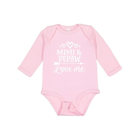 

Inktastic Pepaw and Mimi Love Me Gift Baby Boy or Baby Girl Long Sleeve Bodysuit