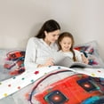 thumbnail image 4 of Feelyou Red Robot Twin Bedding Sets 7-Piece, Splatter Watercolor Bedding Comforter Set, 4 of 8