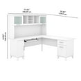 thumbnail image 6 of Pemberly Row 72W L Shaped Desk with Hutch in White - Engineered Wood, 6 of 7