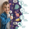 thumbnail image 3 of Blackout Kids Curtains,Purple Cartoon Dinosaurs Speech Bubbles Pattern Childrens Insulated Curtains Set Of 2,Bedroom Essentials,Toddler Room Decor 42"x63", 3 of 5
