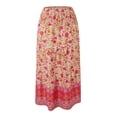 thumbnail image 4 of Long Flowy Skirts for Women Fashion Solid Color Soft & Lightweigh Women's Flowy Handkerchief Hemline Midi Skirt, 4 of 7
