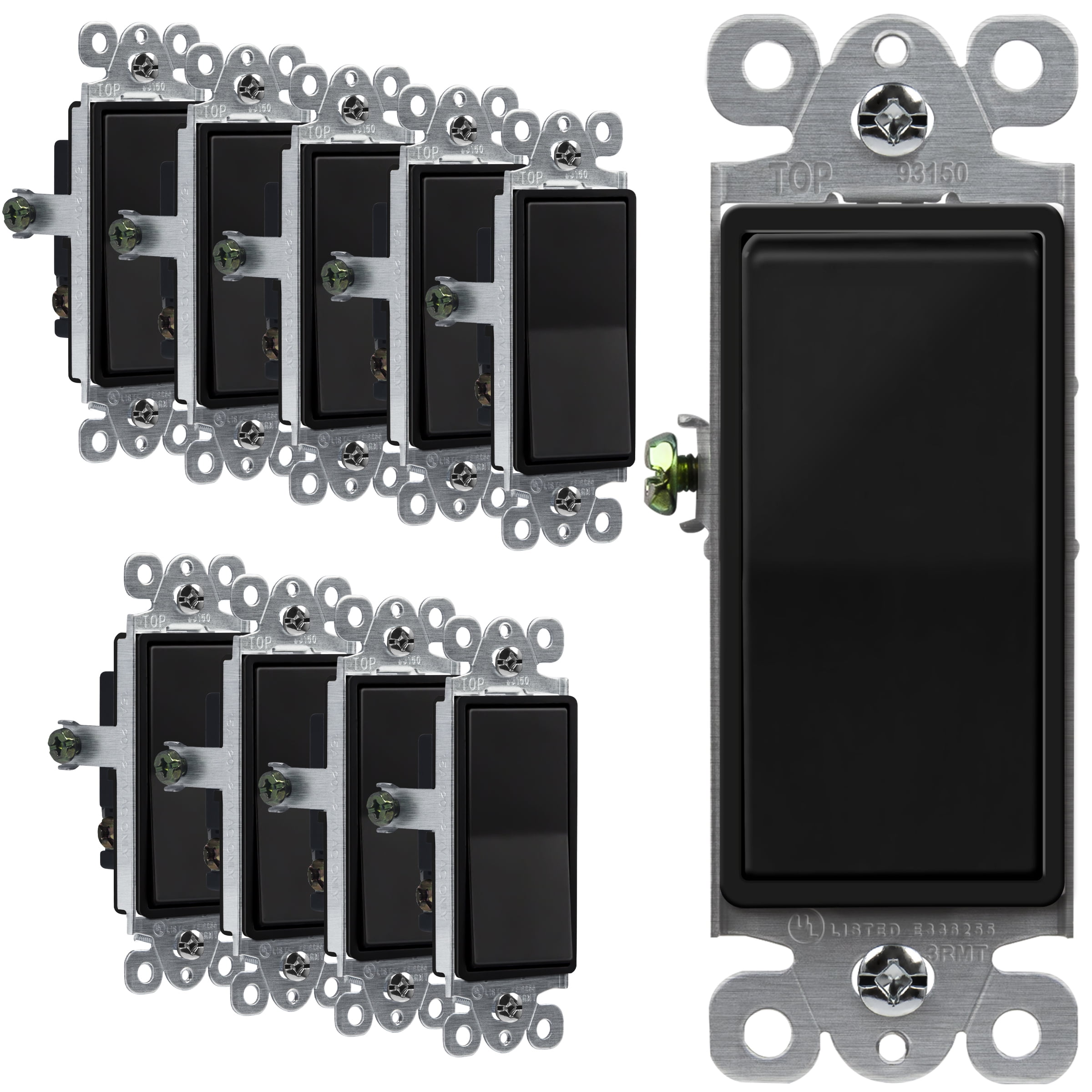 ENERLITES 3Way Decorator Paddle Light Switch, Single Pole or Three Way