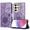 Purple, variant on ELEHOLD Case for Samsung Galaxy S24 Ultra, Sunflower Embossed Leather Wallet Case with Magnetic Closure & Kickstand,Rosegold
