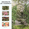 thumbnail image 3 of 7FT Metal Garden Arch Trellis, Black Outdoor Wedding Arbor for Climbing Roses and Vines, Large Plant Support Structure for Backyard, Patio, Ceremony, and Entryway Decor (61.7"W x 87.7"H), 3 of 7