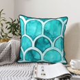 thumbnail image 6 of Velvet Rimmed Pillowcase Is Not Easy To Open Line Deformation Invisible Zipper Opening And Closing Only Pillowcase Does Not Contain Pillow Core Turquoise Moroccan Trellis Hand-Drawn Sketch_2 20"X20", 6 of 8