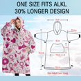 thumbnail image 4 of Oversized Wearable Blanket Hoodie,Pink Breast Cancer and Love Sherpa Blanket Hoodie with Super Pockets,Super Warm Fuzzy Pullover for Women & Men, 4 of 6