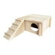 thumbnail image 1 of Casa de madera para hámster, escondite para hámster, jaula de madera, accesorio, cabaña de madera para Lemmings, hámsteres sirios, animales, 1 of 9