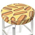 thumbnail image 3 of Kll Hot Dogs Round Bar Chair Cushion Cover 12 Inch,Bar Stool Protector With Elastic, Soft Washable, 3 of 7