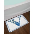 thumbnail image 2 of Letter V Bath Mat, Traditional Portuguese Inspired Framework and Lettering Design Capital V, Non-Slip Plush Mat Bathroom Kitchen Laundry Room Decor, 29.5 X 17.5 Inches, Blue Yellow Orange, Ambesonne, 2 of 2