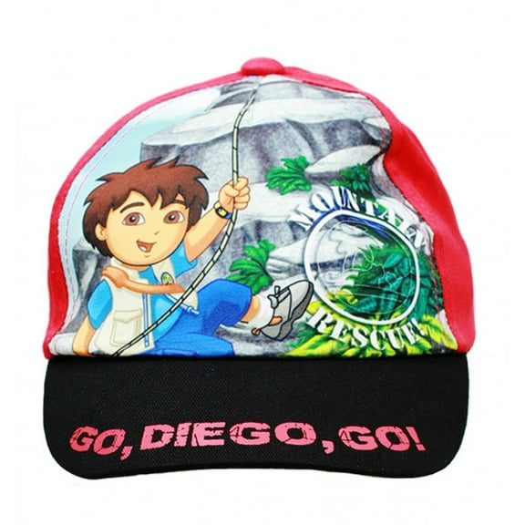 Nick Jr Go Diego Go! Mountain Screen Print Red/Black Kids Boys Baseball Cap-Hat