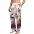 thumbnail image 6 of Susaid White Red Cat Couple Print Mens Pajama Pants Set Sleep & Lounge Pants, PJ Bottoms with Pockets and Button Fly-Medium, 6 of 6