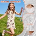 thumbnail image 5 of ZIATUBLES Axolotl Music Print Girls Summer Romper Ruffle Cap Sleeves One-Piece Short Jumpsuit Soft Comfort Kids Casual Playsuit with Pockets for 5-6 Y, 5 of 6