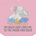 thumbnail image 4 of Inktastic My Great Aunt Loves Me to the Moon and Back Elephants Boys or Girls Baby Bib, 4 of 4