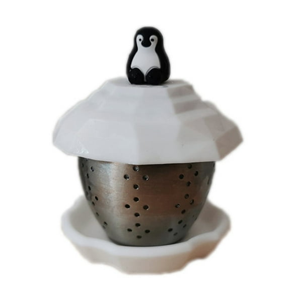 LITTLE HOME Stainless Steel Penguin Tea Strainer, Cute Tea Infuser for Loose Leaf Tea, Novelty Mesh Tea Filter for Teapot, Coffee Maker, Unique Kitchen Gadget, Penguin Lover Gift