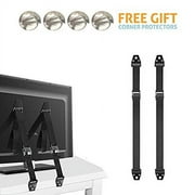 2 Park TV And Furniture Anti Tip Straps Safety Furniture Wall Anchors For Baby Proofing Flat Screen TV, Dresser, Furniture Anchors Bookcase, and More - All Metal, No Plastic Parts with Free Gift
