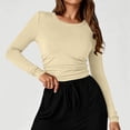 thumbnail image 6 of ATENAR Womens Tops,Tops for Women,Soft,Stretch Fabric,Warm,Comfort Fit,Khaki,XL, 6 of 7