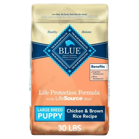UPC: 0859610000449 | Blue Buffalo Life Protection Formula Large Breed Chicken and Brown Rice Dry Dog Food for Puppies Whole Grain 30 lb. Bag