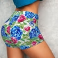 thumbnail image 4 of Blue Red Rose Flowers Workout Shorts For Women Scrunch Butt Lifting Yoga Gym Seamless Booty Biker Shorts Xx-Large, 4 of 9