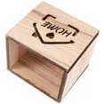 thumbnail image 2 of Brown Wooden Flower Pot Design for Home Decor Durable Plastic Planter Square 4.5x4.5x4.7 Inches, 2 of 3