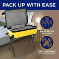 thumbnail image 3 of Metal Luggage Rack - Pack of 2 Foldable, Easy Assembly, Space Saving, and Stylish Steel Frame Guest Suitcase Stands with Nylon Straps - Black, 3 of 8