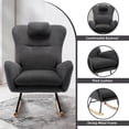 thumbnail image 5 of UHOMEPRO Modern Teddy Fabric Rocking Chair, Accent Rocker Chair with High Backrest, Accent Glider Rocker for Living Room Bedroom Playroom, Gray, 5 of 9