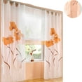 thumbnail image 2 of Rideaux Transparents Fleurs Orange, Panneaux de Rideaux en Voile Imprimé Floral Naturel de Printemps, 2 of 4