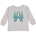 thumbnail image 3 of Inktastic Ovarian Cancer Awareness with Butterfly Ribbon Words Boys or Girls Long Sleeve Toddler T-Shirt, 3 of 5