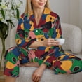 thumbnail image 6 of Hirioo Colored Guitars for Women's Pajama Sets 2 Piece Pjs Women's Long-Sleeved Pajama Set Button Down Sleepwear,S-XXL-X-Large, 6 of 7