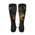 thumbnail image 6 of Honeii Metal Evil Skull Print Calf Socks Sports Socks Seamless Toe, Trouser Socks,Knee High Long Socks for Women and Men-One Size, 6 of 8