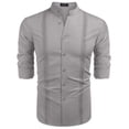 thumbnail image 6 of COOFANDY Men's Long Sleeve Cuban Guayabera Shirt Relax Fit Casual Summer Beach Button Down Shirts, 6 of 6