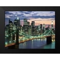 thumbnail image 2 of Setboun, Michel 14x12 Black Modern Framed Museum Art Print Titled - Brookyn bridge and Downtown skyline, NYC, 2 of 5