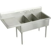 Elkay Ss8372l Sturdibilt 97-1/2" Triple Basin Free Standing Stainless Steel Utility Sink -