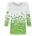 thumbnail image 5 of BLVB St Patricks Day Shirt Women Plus Size 3/4 Sleeve Cute Tops Shamrock Shirts Crewneck Graphic Tee Tops Outfit, 5 of 5