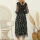 thumbnail image 4 of Vestido Largo de Noche de Encaje Con Lentejuelas Y Cuello en V de Manga Larga Para Mujer Odeerbi  ODB115249, 4 of 9