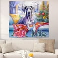 thumbnail image 2 of Watercolor Hello Winter Great Dane Chill Christmas Welcome Tapestry Danes Dog Lover Gifts Wall Hanging Backdrop Home Decor - 00016, 2 of 5