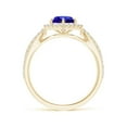thumbnail image 2 of ANGARA Natural Tanzanite Split Shank Ring with Diamond Hexagon Halo in 14K Yellow Gold for Women (Size-6mm) | December Birthstone, Anniversary, Jewelry Gift for Women | Natural Tanzanite Ring, 2 of 9