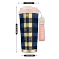 thumbnail image 3 of Stainless Steel Coffee Cup 7.7×2.6×3.5in Tapered Design Nylon Woven Wrist Strap Portable Durable Cup Bottom With Non-Slip Sticker Cornflowerblue Buffalo Plaid Check Tartan Scotland_3, 3 of 8